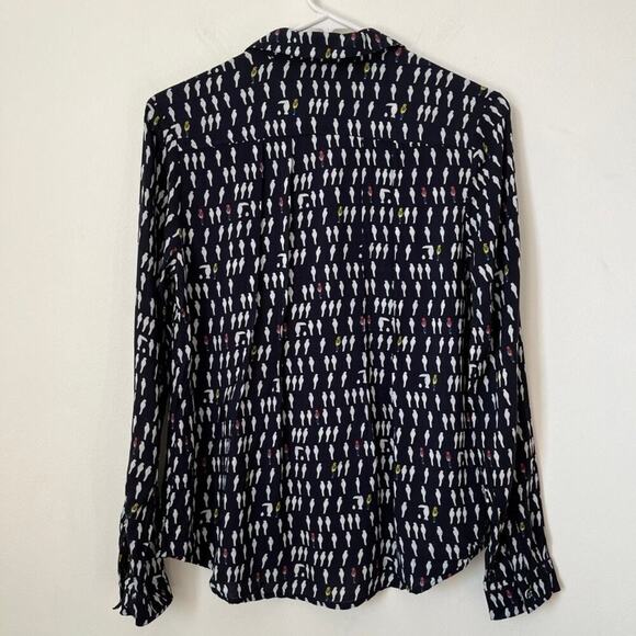 Anthropologie Maeve Wynwood Parrot BIrd Button Down Blouse Womens 0 - Picture 6 of 12